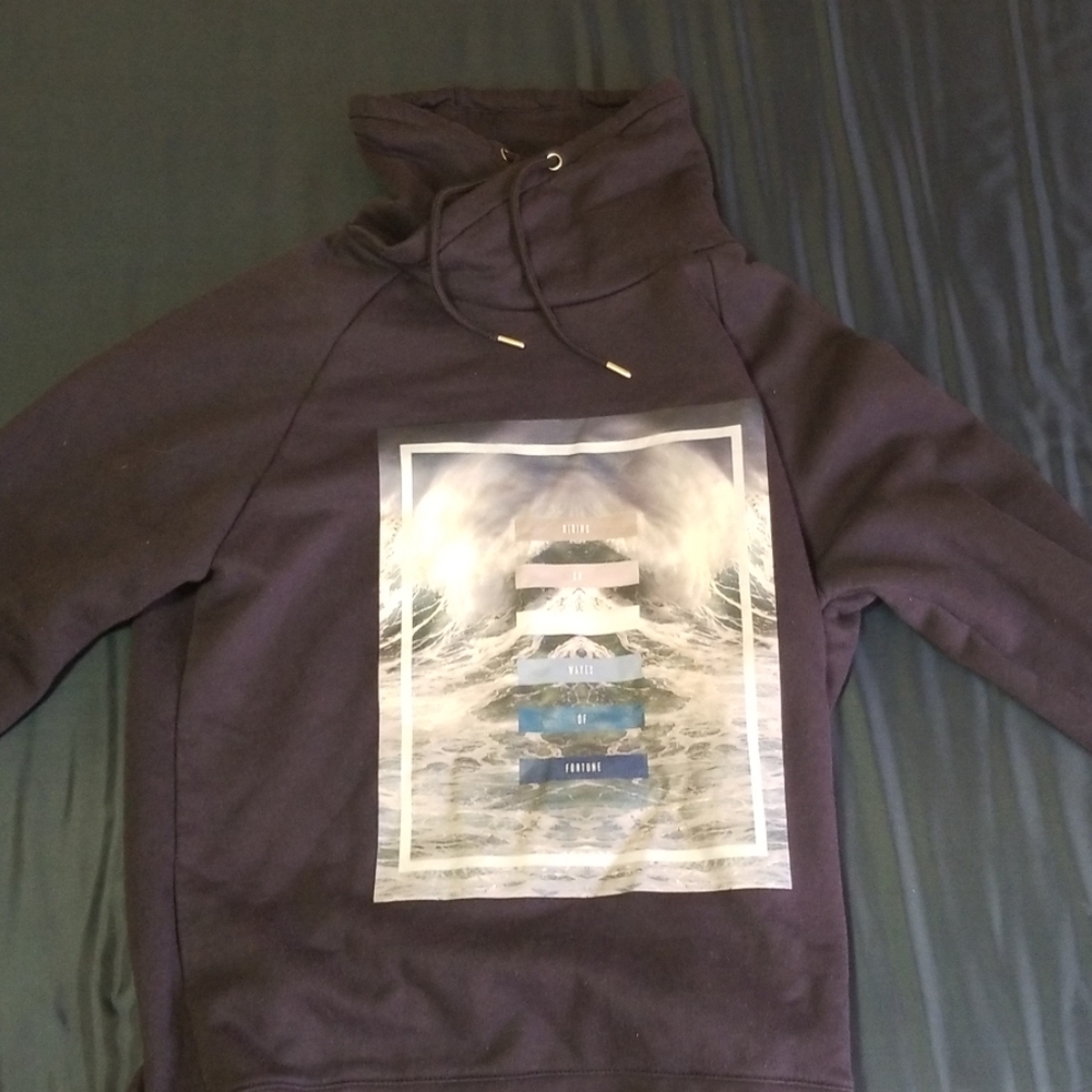 H&M Blue Turtle neck hoodie
